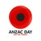 Bright poppy flower. Remembrance day symbol. Anzac Day in Australia Lest we forget . Vector illustration