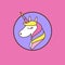 Bright Portrait, retro unicorn emblem