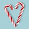 Bright poster with candy cane heart.