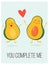 Bright poster with cute avocado couple and saying
