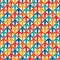 Bright print with interlocking arrows. Contemporary background with pointers. Colorful geometric seamless pattern