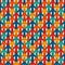 Bright print with interlocking arrows. Contemporary background with pointers. Colorful geometric seamless pattern