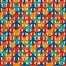 Bright print with interlocking arrows. Contemporary background with pointers. Colorful geometric seamless pattern