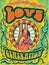 Bright psychedelic Love Generation cover design