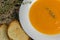 Bright pumpkin soup with thyme