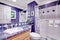 Bright purple bathroom interior