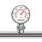 Bright realistic manometer with glossy chrome pipe in white