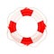 Bright realistic marine lifebuoy, water safety concept icon on white