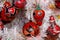 Bright red Christmas tree decorations in Southwestern style in O