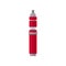 Bright red e-cigarette with transparent glass tank for liquid. Device for vaping. Modern trend. Flat vector icon