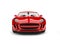 Bright red fast luxury sports car - front view shot