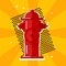 Bright red fire hydrant icon. Used by firefighters for extinguishing flames.