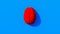 Bright Red Human Brain Vivid Blue Background Medical Mind Intelligence Think Top View
