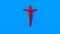 Bright Red Jesus Christ Crucifix Cross Vivid Blue Background Easter Religion Symbol