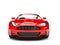 Bright red modern sports luxury car - front view