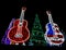 Bright Red, Red White and Blue and Purple Guitars and Holiday Tr