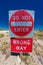 Bright Red sign warns drivers not to enter this lane of highway, Interstate 15, in desert outside of Las Vegas - WARNING - WRONG W