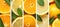 Bright and refreshing citrus fruit assortment, divided by white lines, under vibrant lighting