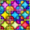 Bright repeating stained glass geometric pattern