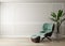bright room with white wall and moderm furniture in scandinavian style for mockup. Living room for mockup.