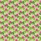 Bright roses on a green dotted background, seamless pattern 2