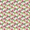 Bright roses on a white dot background, seamless pattern