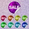 Bright sale stickers with triangle lighting inside