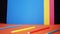 Bright Saturated Multicolor Background of Colored Paper, Cardboard. Close up