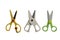 Bright scissors for kids on white background