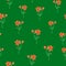 Bright seamless floral pattern with green background, blossom lilies