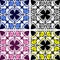 Bright seamless ornamental Pattern in four variants.