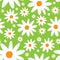 Bright seamless pattern with abstract daisies.