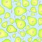 Bright seamless pattern background of halved ripe pears. Juicy fruit for juice, vitamins, mashed potatoes or baby food