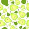 Bright seamless pattern background of halved ripe pears. Juicy fruit for juice, vitamins, mashed potatoes or baby food