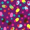 Bright seamless pattern for children with rounded elements. Painted by hand.