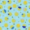 Bright  seamless pattern with circles with multi-colored sections