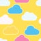 Bright seamless pattern from colorful clouds