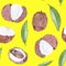 Bright seamless pattern with lychee