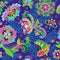 Bright seamless pattern in paisley style