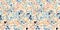 Bright seamless pebble mosaic organic pattern. Vector background