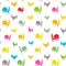 Bright seamless roosters pattern.