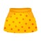 Bright Seasonal Dotted Skirt for Girls with Side Pockets Vector Illustration