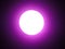 Bright shining white circle on blurred violet purple background. White disc on dark magenta color halo background.