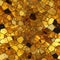 Bright shiny golden sequins with glitter background