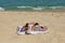 Bright shoes on the beach.