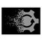 Bright Shredded Pixel Halftone Rotate Gear Icon