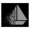 Bright Shredded Pixelated Halftone Yacht Icon