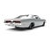 Bright silver American vintage muscle car - tail view