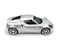 Bright silver luxury sports car - top side view