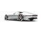 Bright silver modern super car - tail view